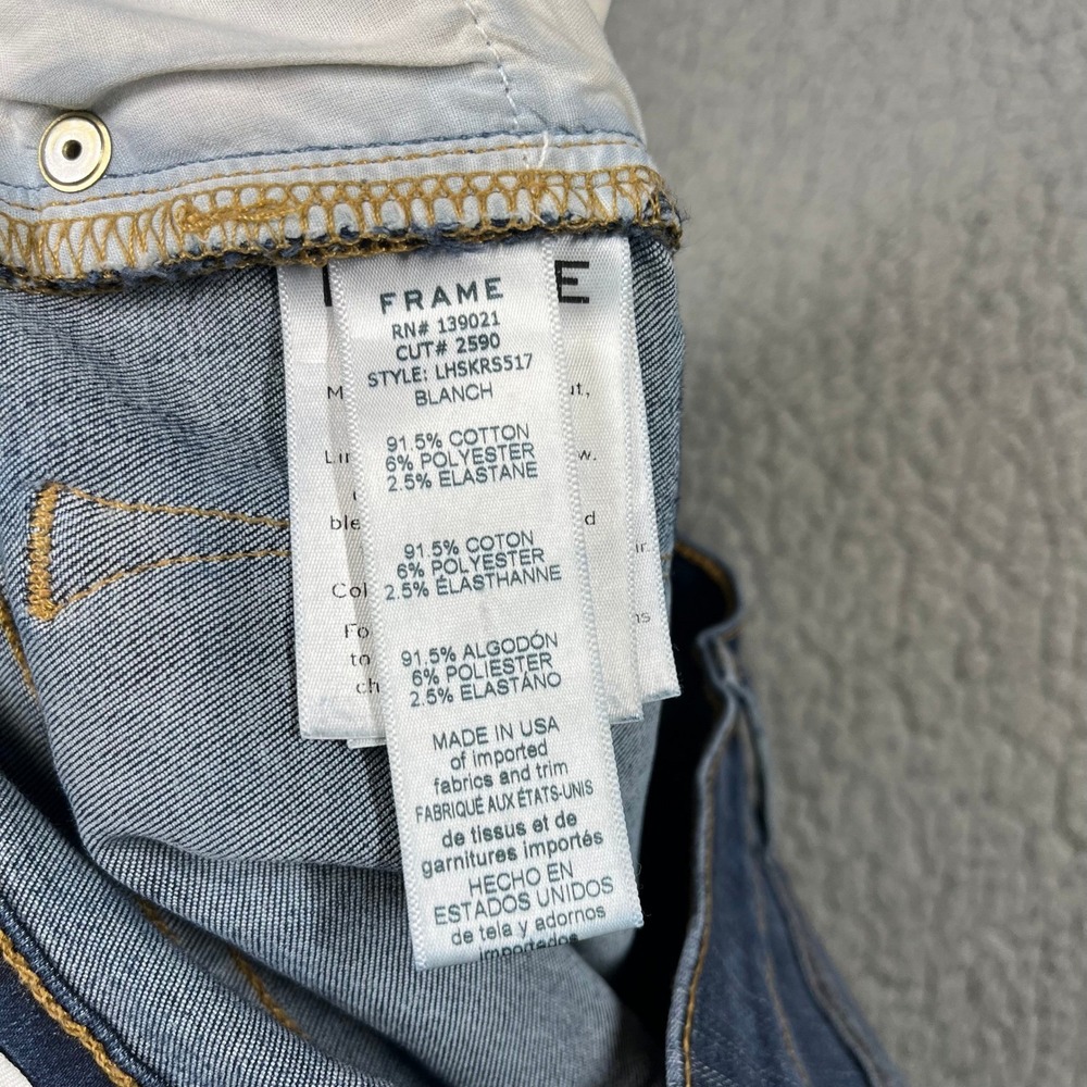 FRAME Denim Le High Skinny Jeans Blanch Blue Raw Fray Step Hem Size 29 LHSKRS517 - Picture 7 of 11